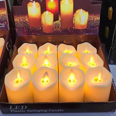 ÖZEL TASARIM TİTREK IŞIKLI MUM LED MUM PİLLİ MUM LED LİGHT CANDLES IŞIKLI KINA DÜĞÜN MUMLARI 24 ADET