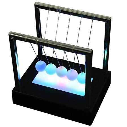 RENKLİ LED IŞIKLI BALANS TOPLARI CAM STRES TOPLARI IŞIKLI VIP İLLUMİNOUS NEWTONS CRADLE LED LİGHT BALL