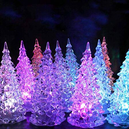 VIP RGB PINE TREE LED LIGHT RENKLİ LED IŞIKLI ÇAM AĞACI 22 CM IŞIKLI ÇAM AĞACI IŞIKLI YILBAŞI AĞACI