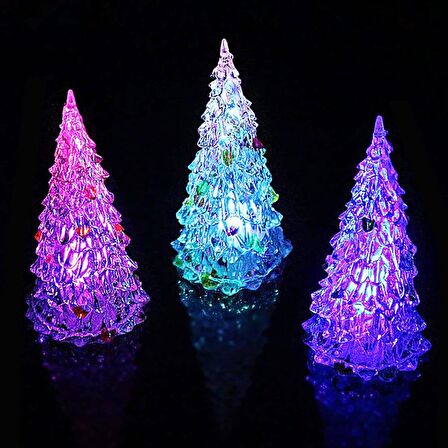 IŞIKLI YILBAŞI AĞACI VIP RENKLİ LED IŞIKLI ÇAM AĞACI 13 CM IŞIKLI ÇAM AĞACI RGB PINE TREE LED LIGHT