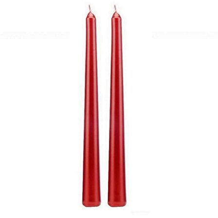 10 PCS CHRISTMAS CANDLE METALLIC BRIGHT RED CANDLESTICK 10 ADET KIRMIZI ŞAMDAN MUMU YILBAŞI MUMLARI