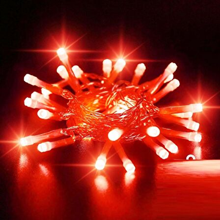 13 METRE KIRMIZI ULTRA CANLI NET IŞIK KIRMIZI LED IŞIK SABİT YANAR 220 V FİŞLİ YILBAŞI AĞACI IŞIĞI