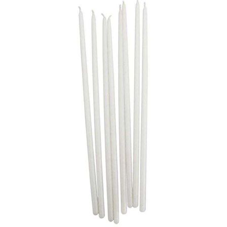 VIP 35 CM 8 PCS CHURCH WHİTE CANDLES BEYAZ ARINMA MUMU 8 ADET BEYAZ İNCE MUM BEYAZ KİLİSE MUMU