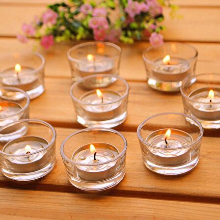 36 PCS VIP ROMANTIC GLASS CANDLE HOLDER 36 ADET CAM MUMLUK 4.5X2CM TEA LİGHT CAM MUMLUK DEKOR MUMLUK