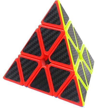 1 PCS PRAMİD CUBE CORBON FİBER CUBE 1ADET VIP PİRAMİT ZEKA KÜPÜ PRAMİT HIZ KÜPÜ TRIANGLE RUBİKS CUBE