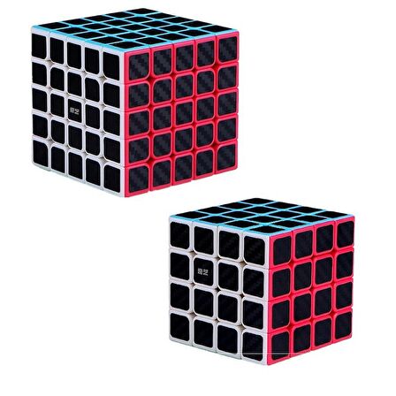 2 SET VIP PROFESSIONAL QY SPEED CUBE CORBON FİBER CUBE VIP 2Lİ SET 4X4 5X5 ZEKA KÜPÜ RUBİKS CUBE