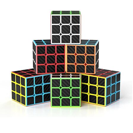 6 PCS PROFESSIONAL 3X3 QY SPEED CUBE 3X3 CORBON FİBER CUBE 6 ADET VIP 3X3 ZEKA KÜPÜ 3X3 RUBİKS CUBE