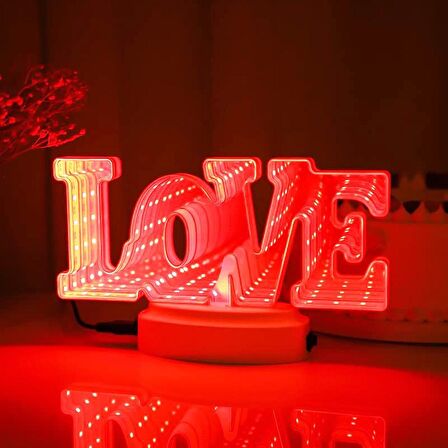 VIP LOVE + HEART LED LİGHT 3D TUNNEL LAMP 3D IŞIKLI LOVE YAZISI + LED IŞIKLI KALP USB+PİLLİ LED IŞIK