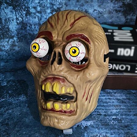 VIP HALLOWEEN HORROR MASK VIP CADILAR BAYRAMI KORKU MASKESİ GÖZLERİ OYNAYAN MASKE ŞEYTAN MASKESİ