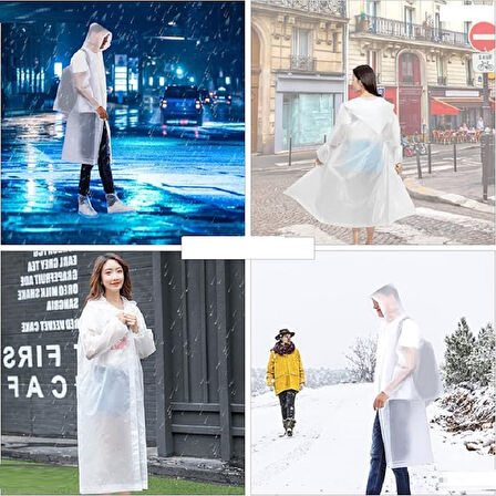 50 ADET VIP UNISEX RAIN COAT OUTDOOR YAĞMURLUK 1.KALİTE ŞAPKALI ÇITÇITLI YAĞMURLUK BEYAZ YAĞMURLUK