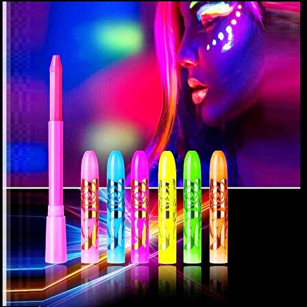 VIP 12PCS FACE PAİNT GLOW IN THE DARK UNDER UV LİGHT 12 ADET GLOW NEON BOYA UV PARLAYAN VÜCUT BOYASI