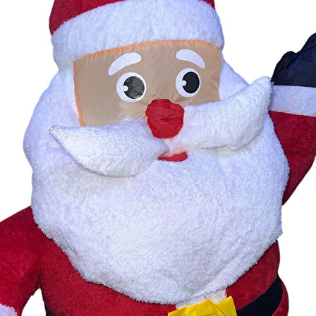 VIP DELUXE 120 CM LED IŞIKLI MOTORLU DEV ŞİŞME NOEL BABA 120 CM IŞIKLI PELUŞ DOKULU YILBAŞI DEKORU