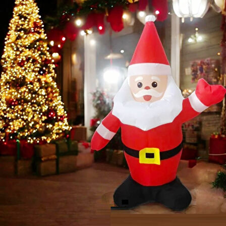 VIP DELUXE 1 METRE LED IŞIKLI MOTORLU DEV ŞİŞME NOEL BABA 1 METRE NOEL BABA YILBAŞI DEKORU FİŞLİ MDL