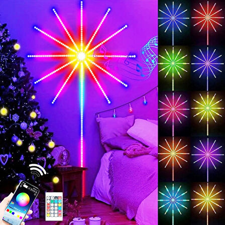 VIP KALİTE HAVAİ FİŞEK NOEL IŞIĞI APP SMART CONTROL IC LED RGB FIREWORKS LIGHT FULL+FULL RENKLİ LED