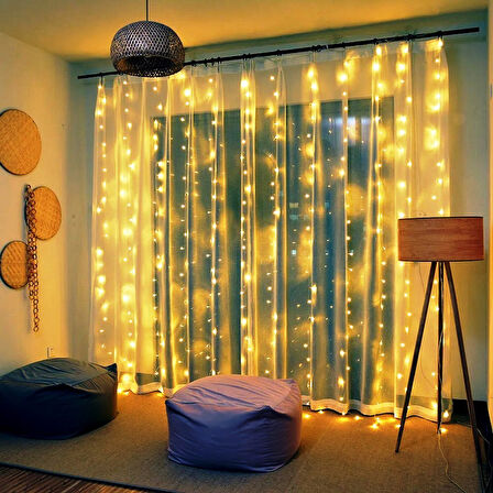 VIP CURTAIN LAMP IP64 10 DALLI 2.60X2 METRE DIŞ MEKAN SALKIM LED IŞIK GÜN IŞIĞI DÖKME LED KUMANDALI