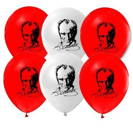 YÜKSEK KALİTE 25 ADET KIRMIZI BEYAZ ATATÜRKLÜ BALON KIRMIZI BEYAZ BALON HELYUM GAZI UYUMLUDUR