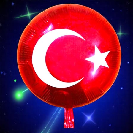 YÜKSEK KALİTE 46CM 9 ADET TÜRK BAYRAKLI BALON KIRMIZI TÜRK BAYRAKLI FOLYO BALON PARLAK METALİK BALON