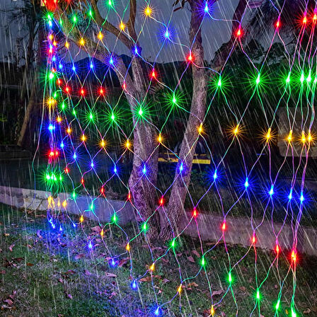 YÜKSEK KALİTE RENKLİ AĞ LED IŞIK ÖRÜMCEK AĞI LED IŞIK 2X2 m2 EKLEMELİ ANİMASYONLU MODLU 220 VOLT