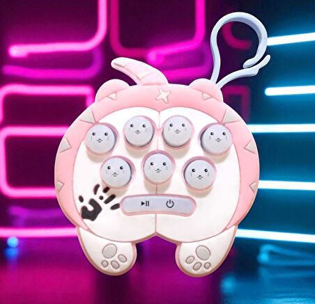 YÜKSEK KALİTE MİNİ PEMBE POPİT YENİ NESİL ANAHTARLIKLI POPİT OYUNCAK POPİT SESLİ LED IŞIKLI POPİT