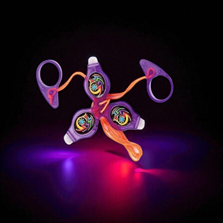 VIP RENKLİ LED IŞIKLI FIRFIR MOR FIRFIR YENİ NESİL IŞIKLI OYUNCAK PURPLE A PULL IT TO TOP SPİNİNG