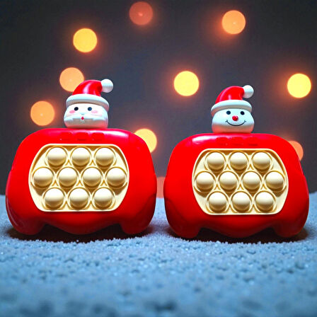 YÜKSEK KALİTE 2Lİ SET KARDAN ADAM POPİT NOEL BABA POPİT OYUNU SESLİ IŞIKLI POPİT YILBAŞI HEDİYELERİ