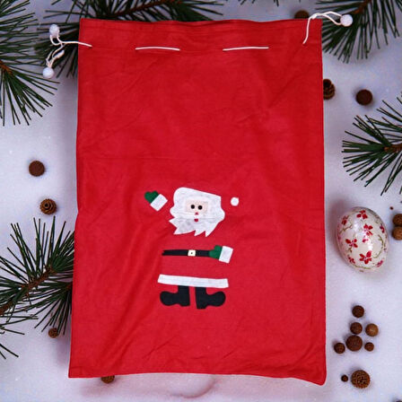 SANTA CLAUS GİFT SACK 70X50 CM NOEL BABA HEDİYE ÇUVALI BÜYÜK BOY NOEL BABA ÇUVALI YILBAŞI SÜSLERİ