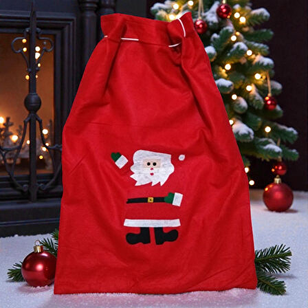 SANTA CLAUS GİFT SACK 70X50 CM NOEL BABA HEDİYE ÇUVALI BÜYÜK BOY NOEL BABA ÇUVALI YILBAŞI SÜSLERİ