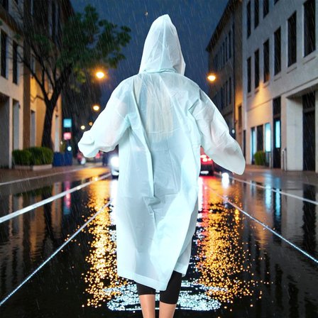 1 ADET YÜKSEK KALİTE BEYAZ YAĞMURLUK KIZ ERKEK YAĞMURLUK ŞAPKALI ÇITÇITLI YAĞMURLUK UNISEX RAIN COAT