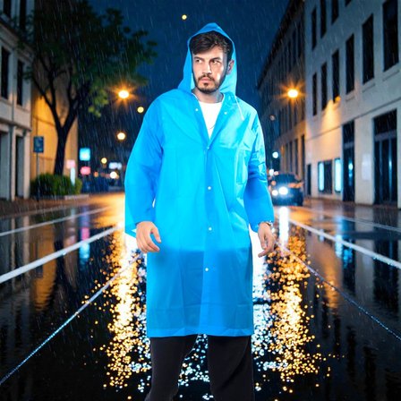1 ADET YÜKSEK KALİTE MAVİ YAĞMURLUK KIZ ERKEK YAĞMURLUK ŞAPKALI ÇITÇITLI YAĞMURLUK UNISEX RAIN COAT