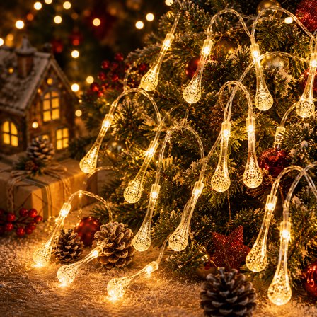 YÜKSEK KALİTE PROFESYONEL SU DAMLASI GÜN IŞIĞI LED IŞIK 7 METRE 49LED 220V EKLEMELİ NOEL AĞACI IŞIĞI