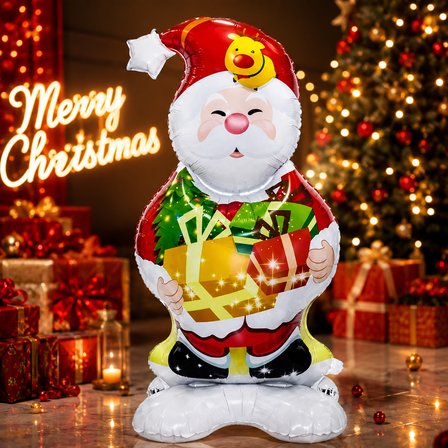 120 CM DEV NOEL BABA FOLYO BALON VİTRİN YILBAŞI AĞACI YILBAŞI BALONU SANTA CLAUS NEW YEAR'S BALLOON