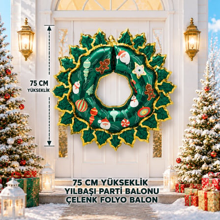 VIP YÜKSEK KALİTE 2 ADET 75 CM GOLD YEŞİL KAPI ÇELENGİ FOLYO BALON YEŞİL KAPI ÇELENGİ YILBAŞI BALONU