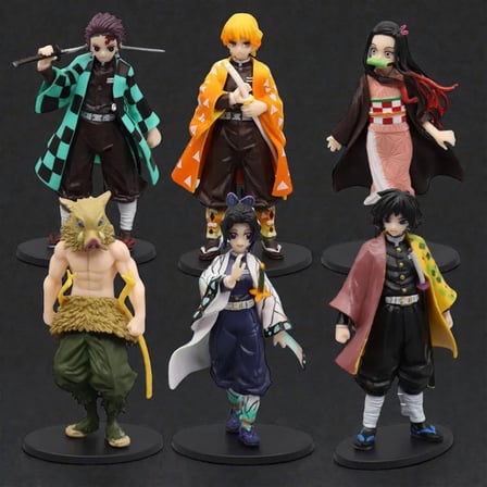 VIP YÜKSEK KALİTE 16 CM 6 LI DEMON SLAYER KARAKTER SET DEMON SLAYER OYUNCAKLARI DEMON SLAYER BİBLO
