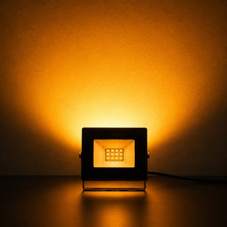 AMBER RENK MİNİ LED PROJEKTÖR 10 WATT IP20 11X9 CM AMBER LED IŞIK 220 VOLT GİRİŞ 12 VOLT ÇIKIŞLI