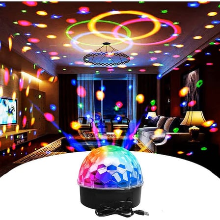 VIP RENKLİ LED IŞIKLI MİNİ DİSKO LAMBASI BLUETOOTH MUSİC COLORFUL LED LİGHT + HOPARLÖR USB KABLOLU