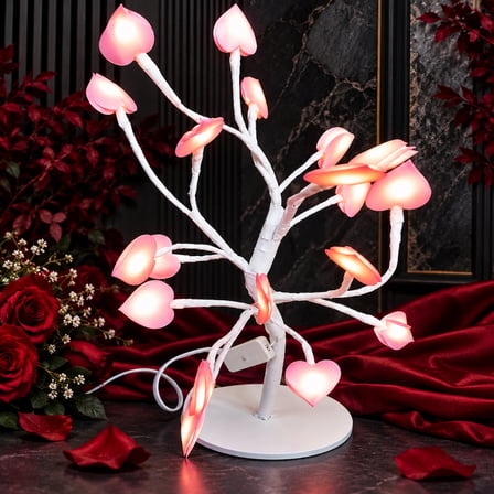 YILBAŞI AĞACI PEMBE KALPLİ YILBAŞI DİLEK AĞACI 220V FİŞLİ 40 CM PEMBE KALPLİ GÜN IŞIĞI LED IŞIKLI