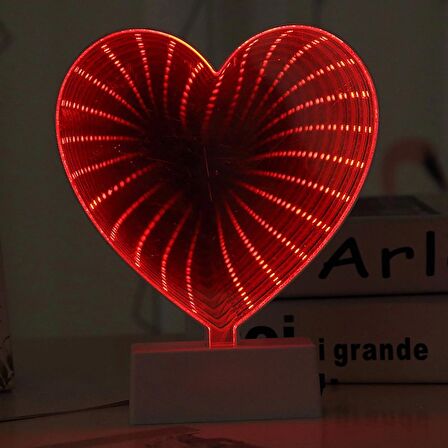 3D HEART TUNNEL LAMP RED LED LİGHT 3D IŞIKLI DEKOR KALP IŞIK USB+PİLLİ LED IŞIK DEKOR MASA LAMBASI YILBAŞI IŞIKLARI