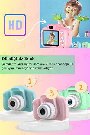 Çocuk Fotoğraf Makinesi Mini Dijital Fotoğraf Makinesi 1080p Hd Selfie Kamera