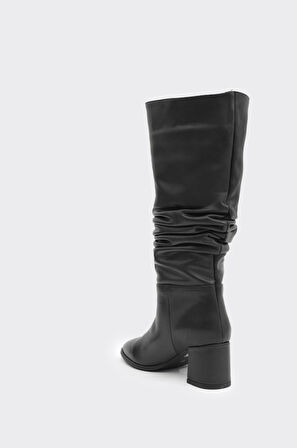 Hakiki Deri Fermuarsız Kadın Çizme