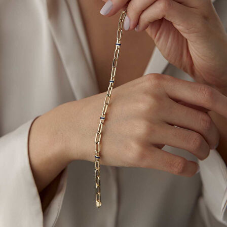 Çift Taraflı Taşlı Mineli Ataç Bileklik