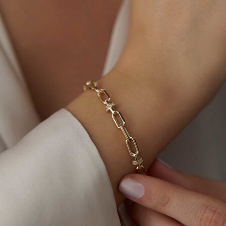 Çift Taraflı Taşlı Mineli Ataç Bileklik