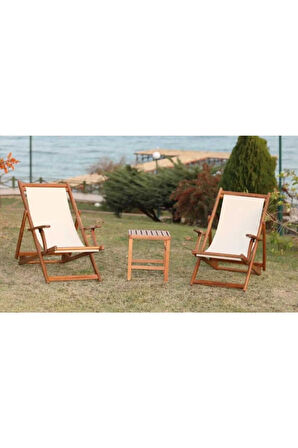 Monaco Şezlong Set: 2 Katlanır Şezlong Şezlong Uyumlu Sehpa