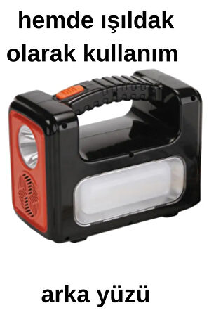 Güneş enerjili solar panelli radyolu+Bluetooth+mp3 ve telefon şarj özellikli solar kamp lambası