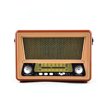 Vintage taşınabilir gerçek ahşap eskitme görünümlü nostajik radyo   Sw/Am/Fm radyo Retro