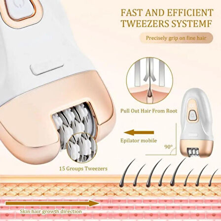 Epilatör: Kişiye Özel 3'ü 1 Arada Yüz ve Vücut Kıl Alma Profesyonel ve Taşınabilir Bayan Tıraşı