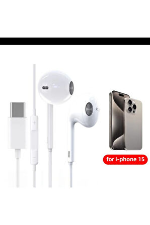 iPhone 15 için C tipi kablolu kulaklık Pro Max In-Ear Sumsung Onepuls Xiaomi Redmi için Mic