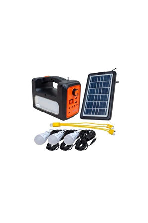 Premium Rt-902 Güneş Enerjili Solar Şarjlı Bluetoothlu Mp3-radyolu Çadır Kamp Aydınlatma Fener Seti
