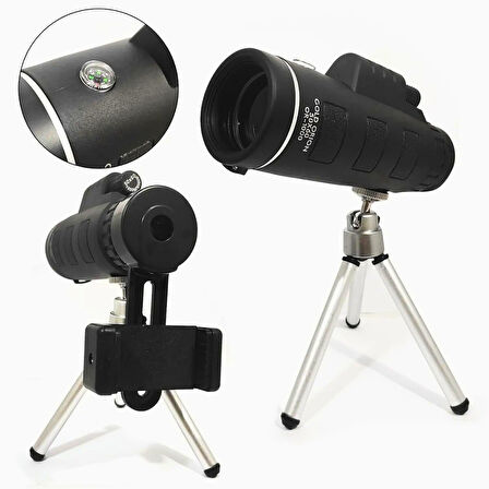 OR-1000 50x60 Monoküler Dürbün – Telefon ve Tripod Uyumu
