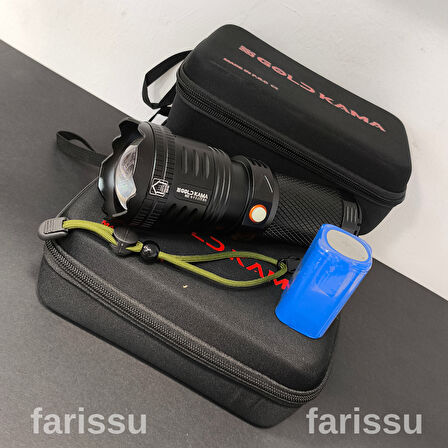 Goldkama 100W Şarjlı El Feneri – 39800 mAh Pil, 3000m Menzil, Süper Parlak LED