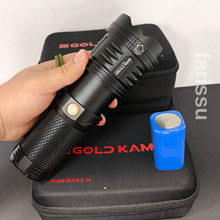 Goldkama 100W Şarjlı El Feneri – 39800 mAh Pil, 3000m Menzil, Süper Parlak LED